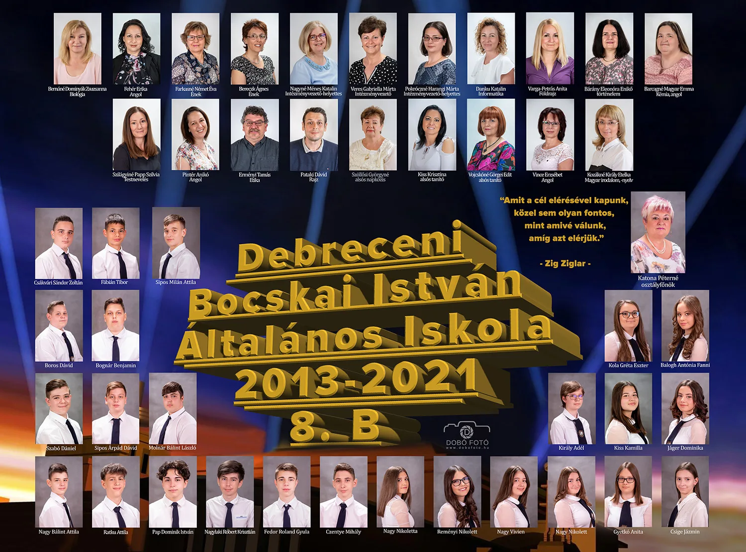 Általános iskolai tablókép – Debreceni Bocskai István Általános Iskola 8.B osztálya