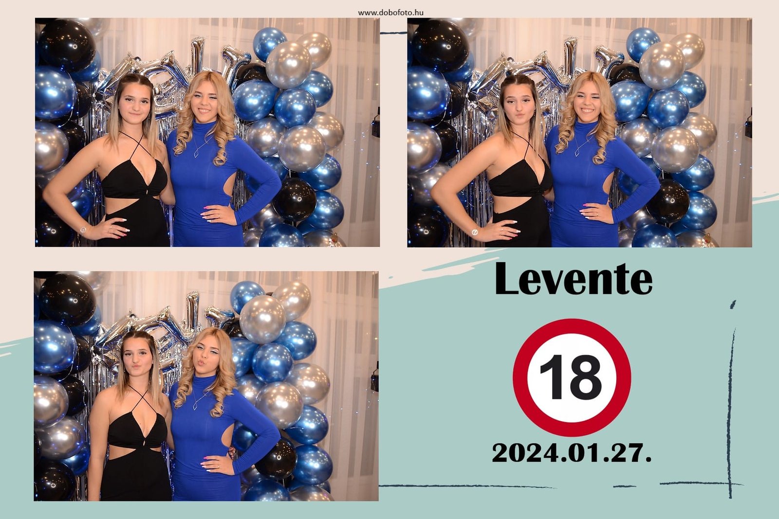 Elegáns selfiebox fotók Levente születésnapján