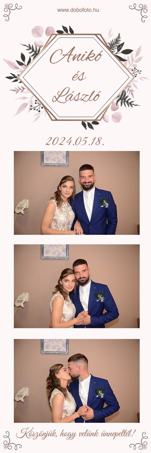 Romantikus selfiebox pillanatok Anikó és László esküvőjén