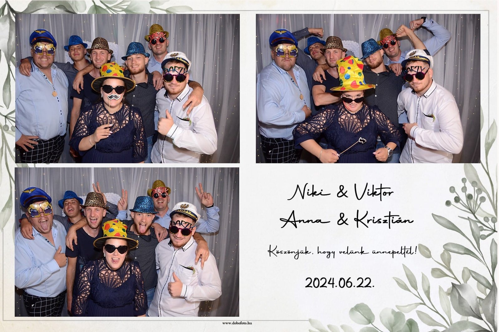 Dupla esküvői fotóautomata pillanatok