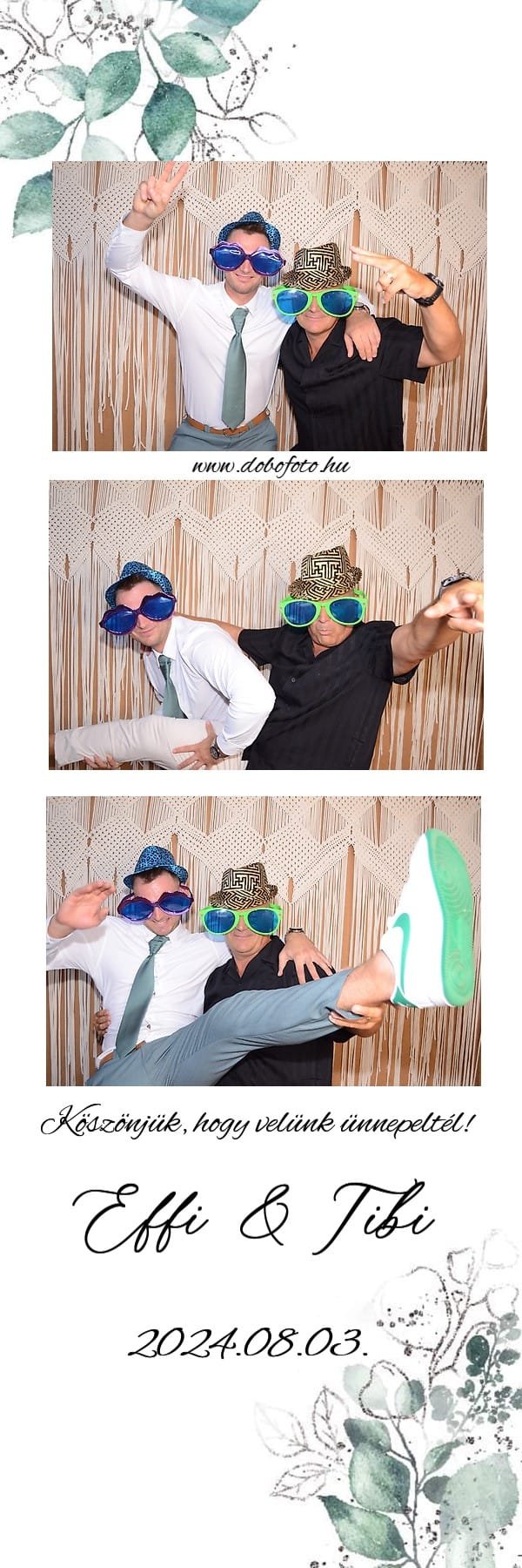 esküvői fotóautomata – Vidám pózolás stílusos kiegészítőkkel