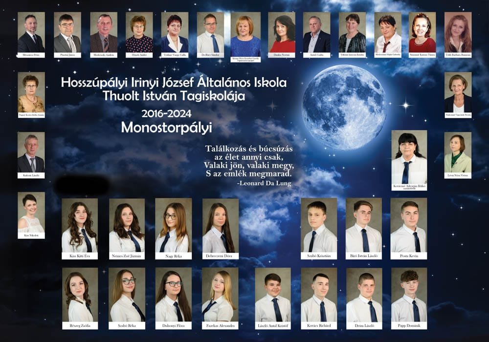 Monostorpályi általános iskolai tabló